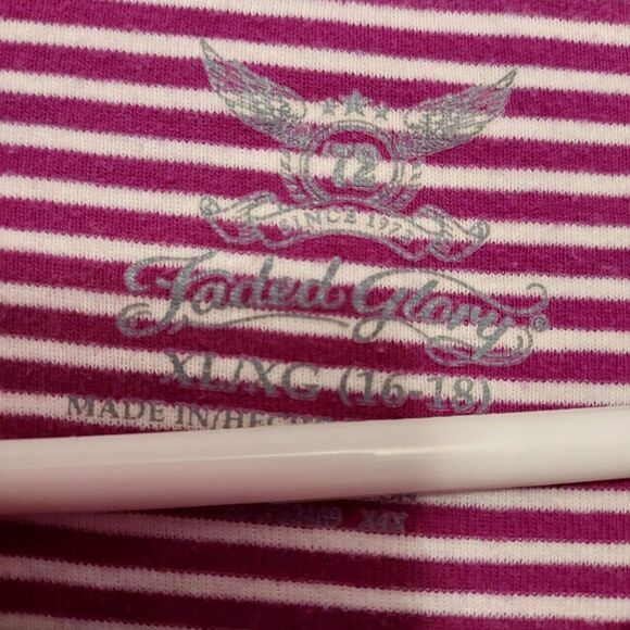 Vintage Faded Glory XL EX COND arm pit to pit 19 width 24 cranberry red/white - Picture 4 of 4